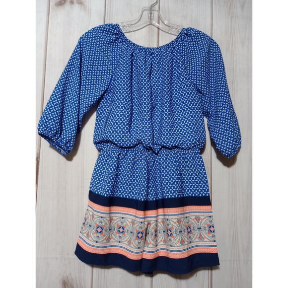 Takara Girls Large Romper Blue Shorts Long Sleeve - Picture 2 of 7